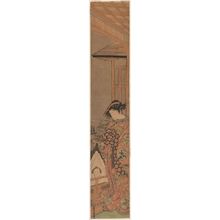 Utagawa Toyonobu: Courtesan on a Balcony at Shinagawa - Museum of Fine Arts