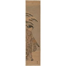Suzuki Harunobu: Young Woman Walking in the Snow - Museum of Fine Arts