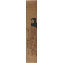 Suzuki Harunobu: Young Woman in Black Hood - Museum of Fine Arts