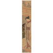 Suzuki Harunobu: Woman Standing on a Veranda - Museum of Fine Arts