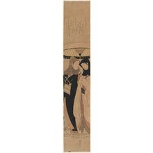 Suzuki Harunobu: Couple Sharing an Umbrella in Snow - Museum of Fine Arts