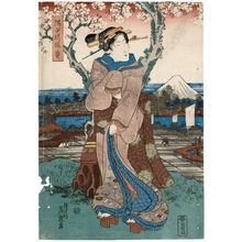 Keisai Eisen: Cherry Blossoms in Full Bloom on the Banks of the Sumida River (Sumidagawa-zutsumi sakura-zakari) - Museum of Fine Arts