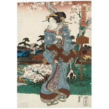 Keisai Eisen: Cherry Blossoms in Full Bloom on the Banks of the Sumida River (Sumidagawa-zutsumi sakura-zakari) - Museum of Fine Arts