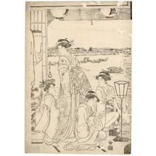 細田栄之: View of the Sumida River from the Ôgiya - ボストン美術館