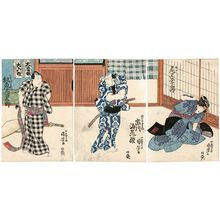 Utagawa Kuniyoshi: Actors Onoe Eizaburô (R), Ichikawa Ebizô (C), Bandô Mitsugorô (L) - Museum of Fine Arts