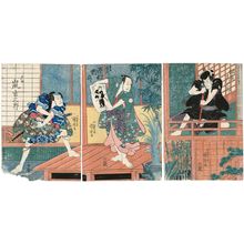 Utagawa Kuniyoshi, 歌川国芳 (Utagawa Kuniyoshi)による浮世絵「Actors Bandô Hikosaburô (R), Sawamura Tosshô (C), Arashi Kichisaburô (L)」