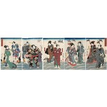 Utagawa Kuniyoshi: An Imaginary Scene of the Display of a Secret Image at Kinryûzan Temple (Mitate Kinryûzan kaichô no zu) - Museum of Fine Arts