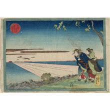 Utagawa Kuniyoshi: Sunrise on New Year's Day at Susaki (Susaki hatsu hinode no zu), from the series Famous Places in the Eastern Capital (Tôto meisho) - Museum of Fine Arts