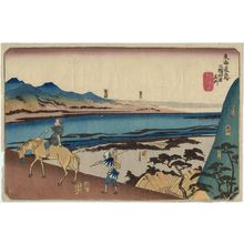 Utagawa Kuniyoshi: Four Stations: Okabe, Fujieda, Shimada, and Kanaya, from the series Famous Views of the Fifty-three Stations of the Tôkaidô Road (Tôkaidô gojûsan eki yonshuku meisho) - Museum of Fine Arts