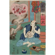 歌川国芳: Monkey (Saru): Yojirô, from the series Selections for the Twelve Zodiac Signs (Mitate jûnishi) - ボストン美術館