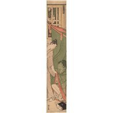 鳥居清長: Lovers Parting at Tanabata, from the series Twelve Scenes of Popular Customs (Fûzoku jûni tsui) - ボストン美術館