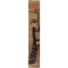 Torii Kiyonaga: Geisha Standing by a Folding Screen - Museum of Fine Arts