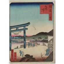 歌川芳滝: The Kôzu Shrine (Kôzu), from the series One Hundred Views of Osaka (Naniwa hyakkei) - ボストン美術館