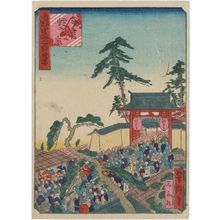 Utagawa Yoshitaki: Imamiya Ebisu Shrine (Imamiya Ebisu no miya), from the series One Hundred Views of Osaka (Naniwa hyakkei) - Museum of Fine Arts
