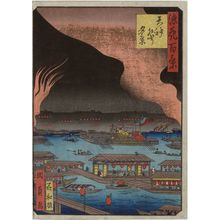 歌川国員: Evening View of the Tenjin Festival (Tenjin matsuri yûkei), from the series One Hundred Views of Osaka (Naniwa hyakkei) - ボストン美術館
