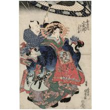 Utagawa Kunisada, 歌川国貞 (Utagawa Kunisada I (Toyokuni III))による浮世絵「Koshikibu of the Tamaya, kamuro」