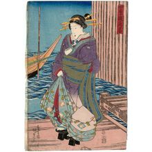 Utagawa Kunisada: Spring: Netting Whitebait at Tsukuda-jima, from the series Amusements of the Four Seasons - Museum of Fine Arts
