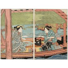Utagawa Kunisada: Women in a Pleasure Boat - Museum of Fine Arts