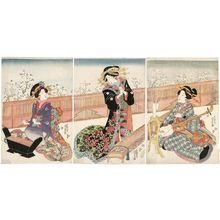 Utagawa Kunisada: Trio of Three Instruments: Shamisen, Koto, and Xylophone - Museum of Fine Arts