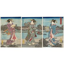 Utagawa Kunisada: Late Summer on the Sumida River (Sumidagawa banka no kei) - Museum of Fine Arts