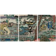 Utagawa Kunisada: Act V (Godanme), from the series The Storehouse of Loyal Retainers, a Primer (Kanadehon Chûshingura) - Museum of Fine Arts