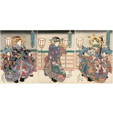 Japanese Print "Courtesans" by Utagawa Kunisada, 歌川国貞 (Utagawa Kunisada I (Toyokuni III))