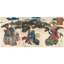 Japanese Print "Tanehiko saku Inaka Genji no uchi Kurama-yama..." by Utagawa Kunisada, 歌川国貞 (Utagawa Kunisada I (Toyokuni III))