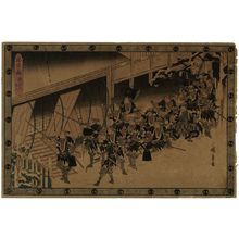 Utagawa Hiroshige: The Night Attack, Part 2: Breaking into the House (Youchi ni, rannyû), from the series The Storehouse of Loyal Retainers (Chûshingura) - Museum of Fine Arts