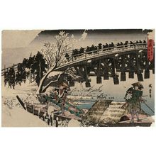 Utagawa Hiroshige: Act XI, Part 1: The Night Attack Advances (Jûichidanme ichi, youchi oshiyose), from the series The Storehouse of Loyal Retainers (Chûshingura) - Museum of Fine Arts