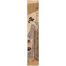 Torii Kiyonaga: Woman Dressing behind a Screen - Museum of Fine Arts
