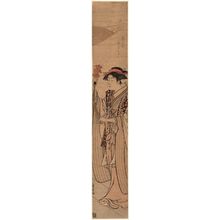 鳥居清長: The Priestess Osute of the Tomigaoka Shrine (Tomigaoka miko Osute) - ボストン美術館