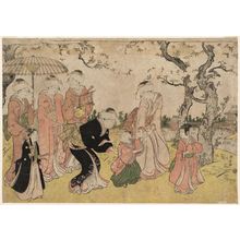 Torii Kiyonaga: Cherry Blossom Viewing at Ueno - Museum of Fine Arts