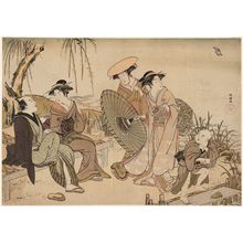 Kitao Masanobu: Listening to a Cuckoo under a Weeping Willow on the Riverbank - ボストン美術館