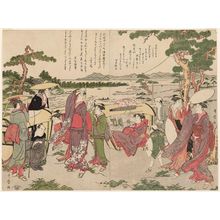 Kitagawa Utamaro: Travellers on the Road at Miho no Matsubara - Museum of Fine Arts