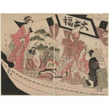 Hosoda Eishi: Party on the Daifuku Pleasure Boat - Museum of Fine Arts