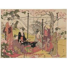 Hosoda Eishi: Cherry Blossom Viewing Picnic at Goten-yama - Museum of Fine Arts