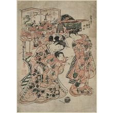 Japanischer Druck "The Doll Festival" von Okumura Masanobu, 奥村政信 (Okumura Masanobu)