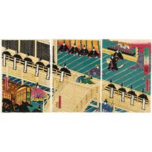 Utagawa Yoshimune: Lord Yoritomo Is Rewarded by the Emperor for Subjugating the Heike (Yoritomo kô Heike tsuitô no zu) - ボストン美術館