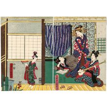 Utagawa Kunisada: Display of Lifesized Dolls (Iki-ningyô) - Museum of Fine Arts