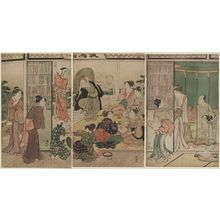 Torii Kiyonaga: A Party in the Shinagawa Pleasure Quarters - Museum of Fine Arts