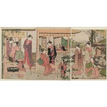 Katsukawa Shuncho: New Year's Day at a Mansion in the Suburbs of Edo - Museum of Fine Arts