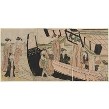 Torii Kiyonaga: Women Disembarking from a Pleasure Boat - Museum of Fine Arts
