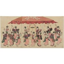 Hosoda Eishi: Women Dancing under a Canopy - Museum of Fine Arts