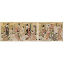 細田栄之: A Modern Version of the Concert of Ushiwakamaru and Jôruri-hime - ボストン美術館