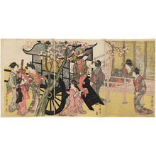 Kitagawa Utamaro: Lady Descending from a Court Carriage - Museum of Fine Arts