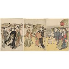 Kitagawa Utamaro: Street Scene at Ryôgoku Bridge - Museum of Fine Arts