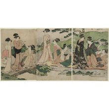 Kitagawa Utamaro: Women's Picnic beside a Stream - Museum of Fine Arts