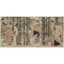 歌川豊国: The Fifth Month, a Triptych (Gogatsu, sanmaitsuzuki), from the series Twelve Months by Two Artists, Toyokuni and Toyohiro (Toyokuni Toyohiro ryôga jûnikô) - ボストン美術館