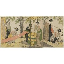 Utagawa Toyokuni I: Women Washing Clothing - Museum of Fine Arts