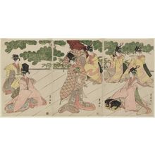 歌川豊国: Women Performing Okina, Senzai, and Sanbasô - ボストン美術館